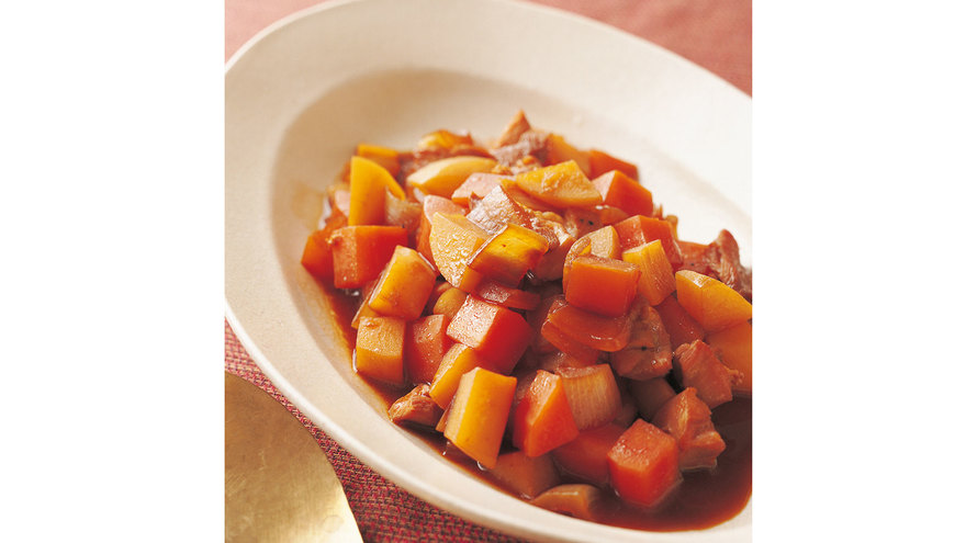 鶏肉とコロコロ野菜の炒め煮