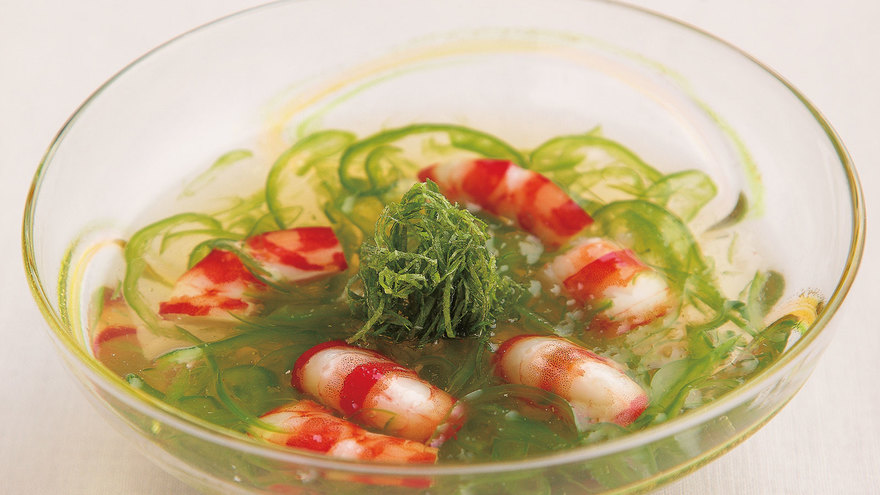 ピーマンとえびの冷やし汁