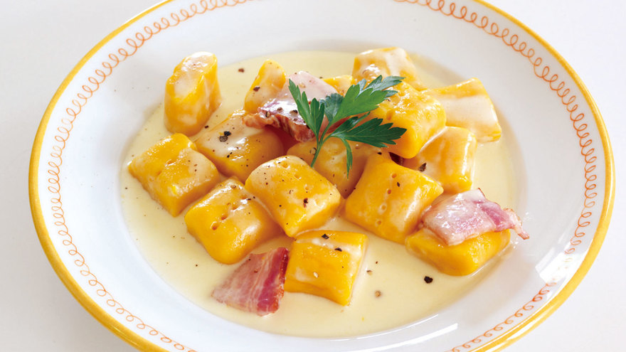 かぼちゃのニョッキ ベーコンクリームソース