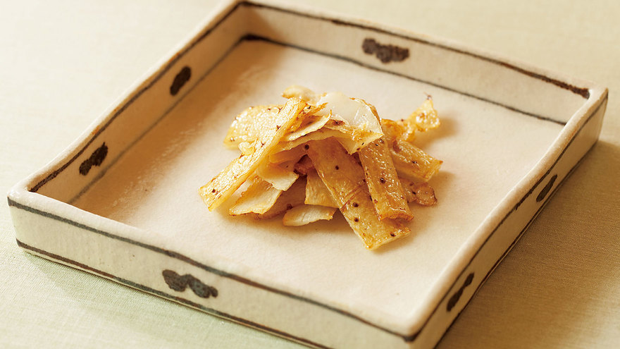 長芋の皮のチップス