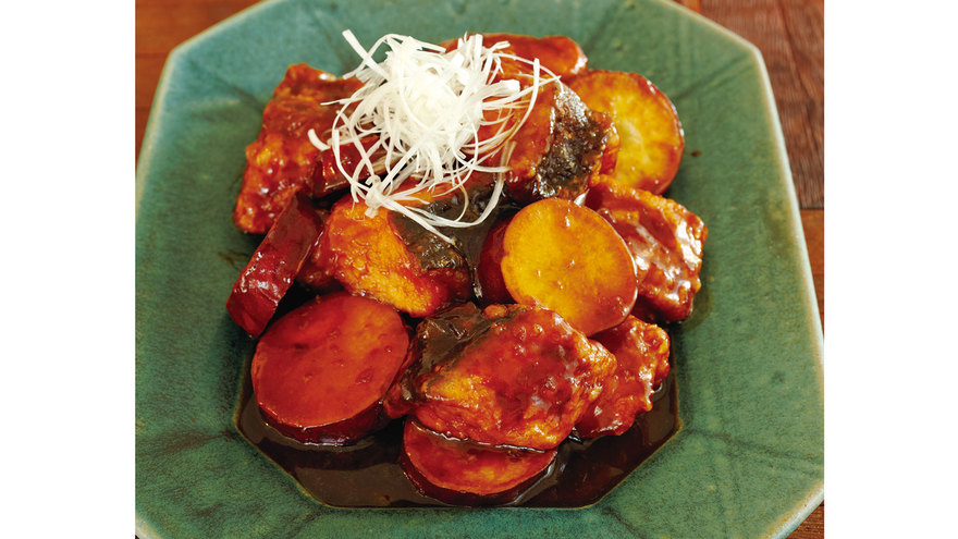 秋鮭の黒酢あん