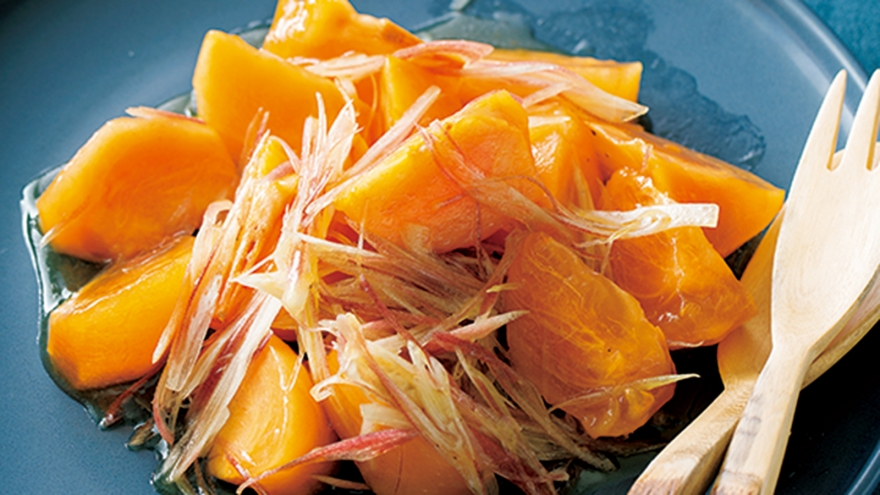 柿のサラダ みりんドレッシング