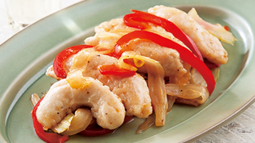 鶏ささ身の梅酒ソテー