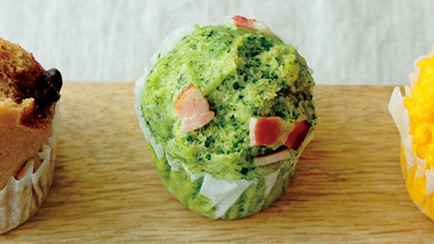 ほうれんそう＆ベーコン蒸しパン