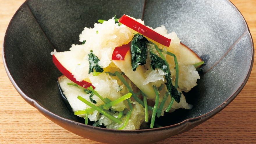 りんごとみつばのおろしあえ