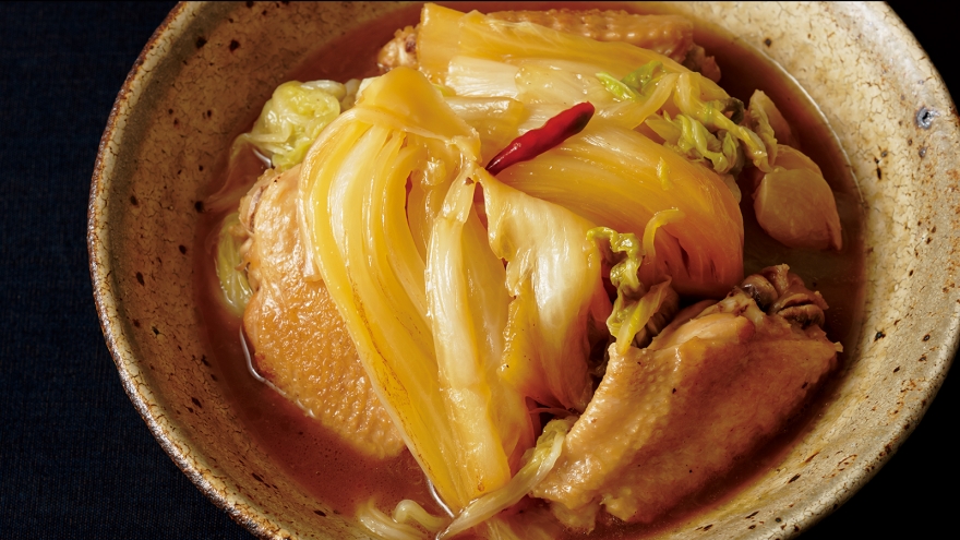 白菜と手羽先のピリ辛煮