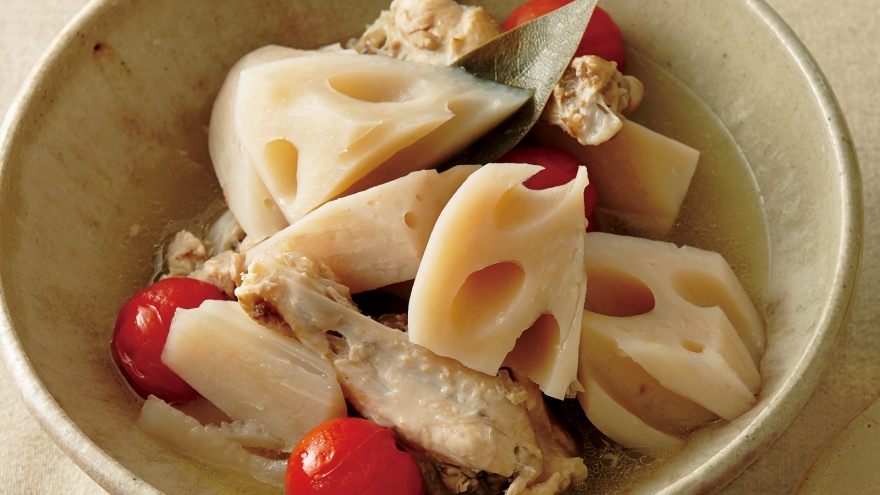 れんこんと鶏肉のスープ煮