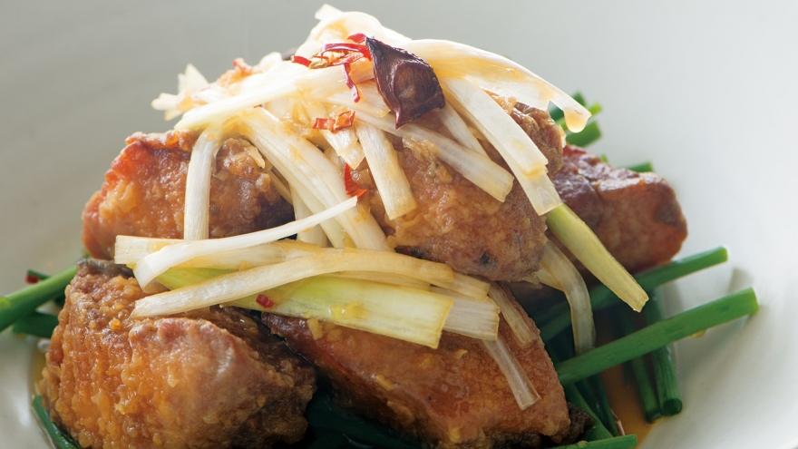 さけとねぎの中国風甘酢