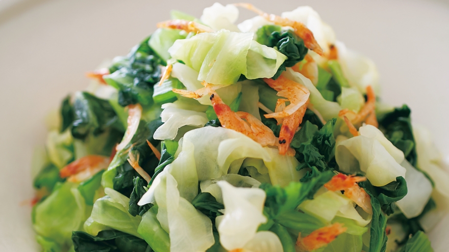 野菜と桜えびの酒蒸し