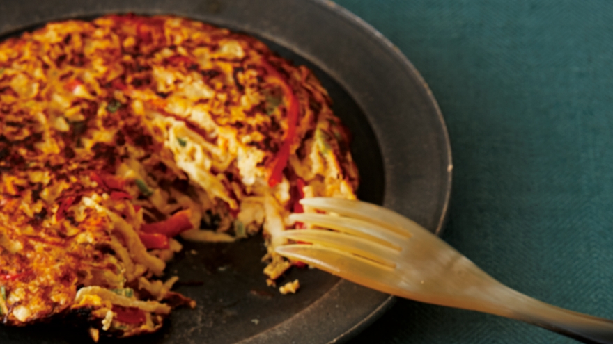 切り干し大根とねぎの卵焼き