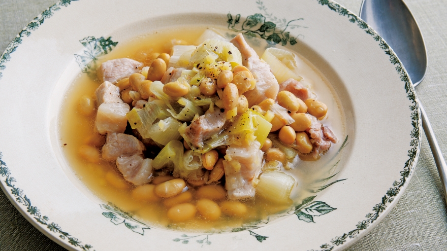 豚肉と大豆のねぎしょうが煮込み