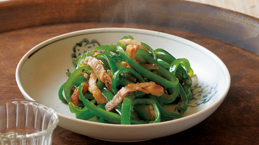 ピーマンのにんにく焼酎炒め