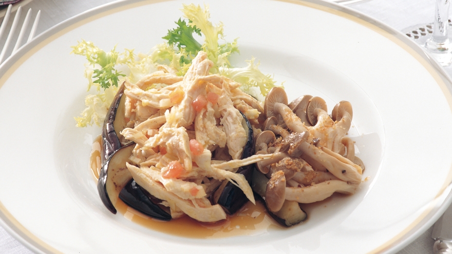 鶏肉となすのカレーマリネ