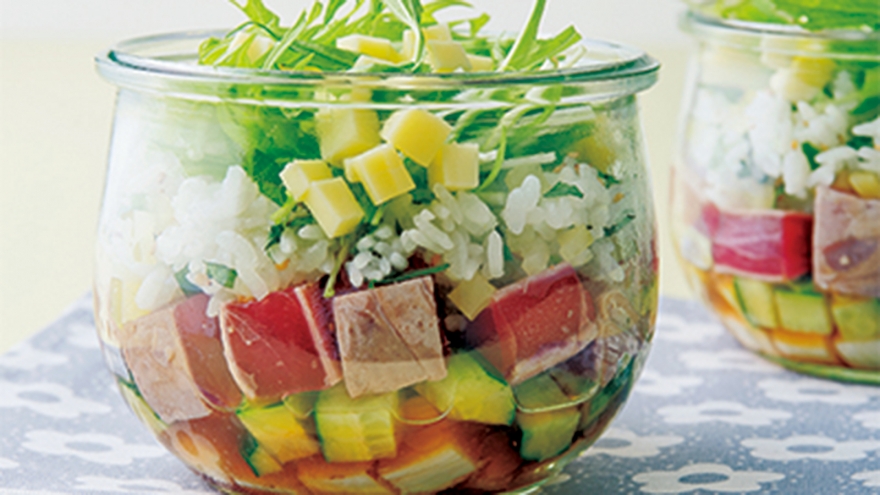 まぐろのとろろずしサラダ