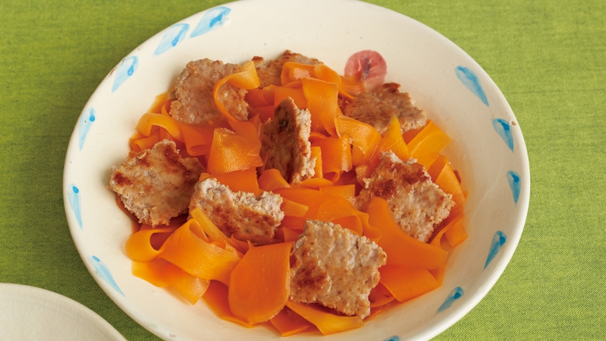 甘酢にんじんのひき肉あえ