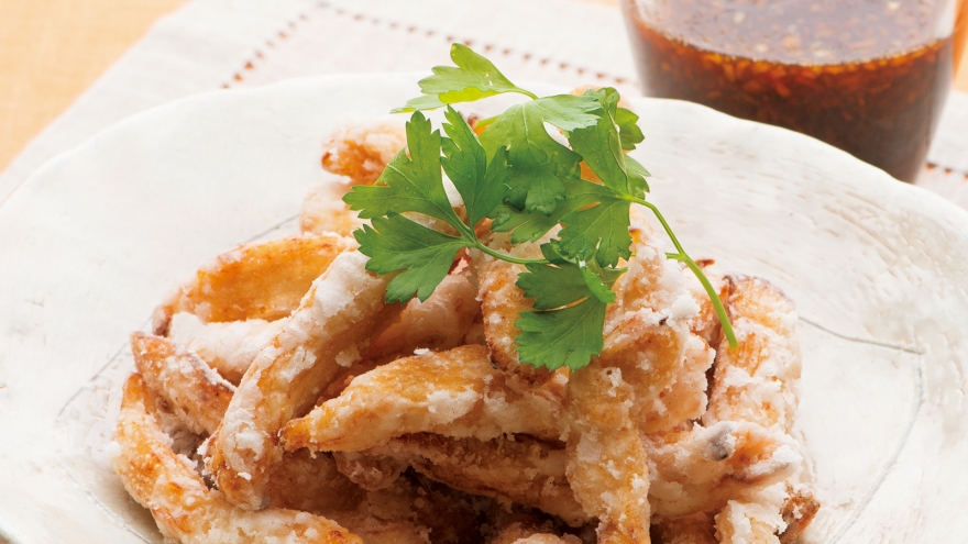 スティック鶏竜田 甘ねぎ梅肉ソース