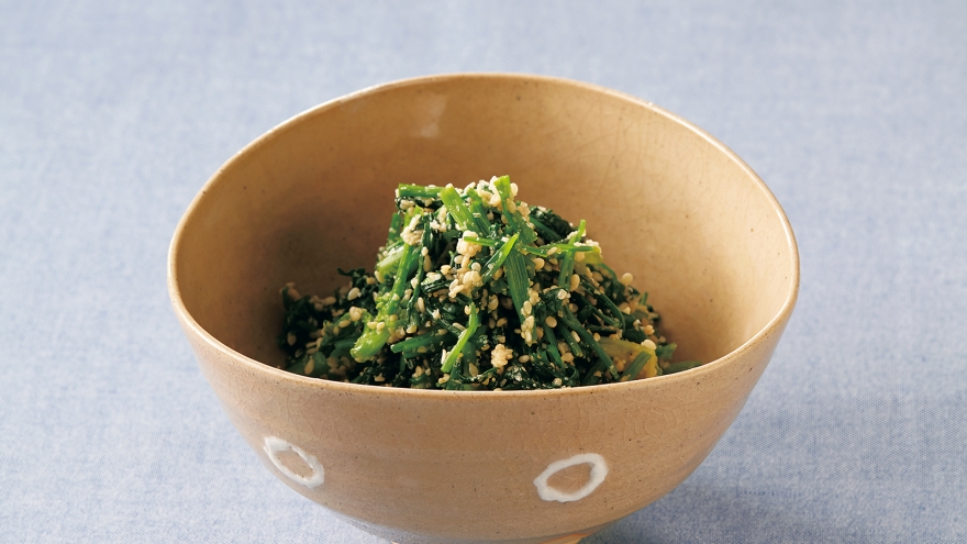 春菊とせりの朝地あえ