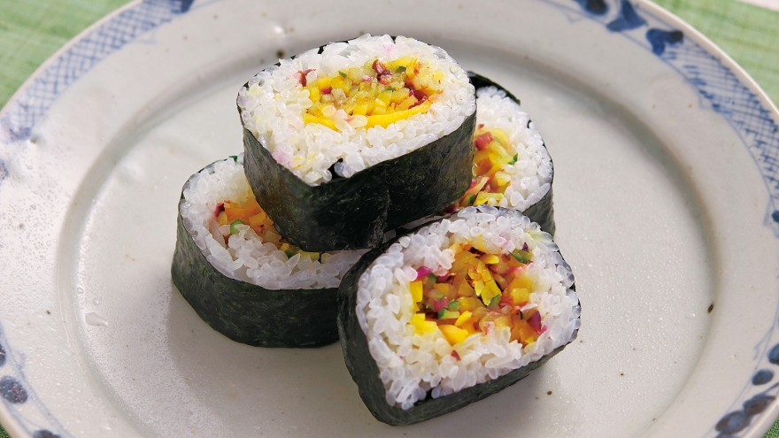 漬物の彩り太巻き