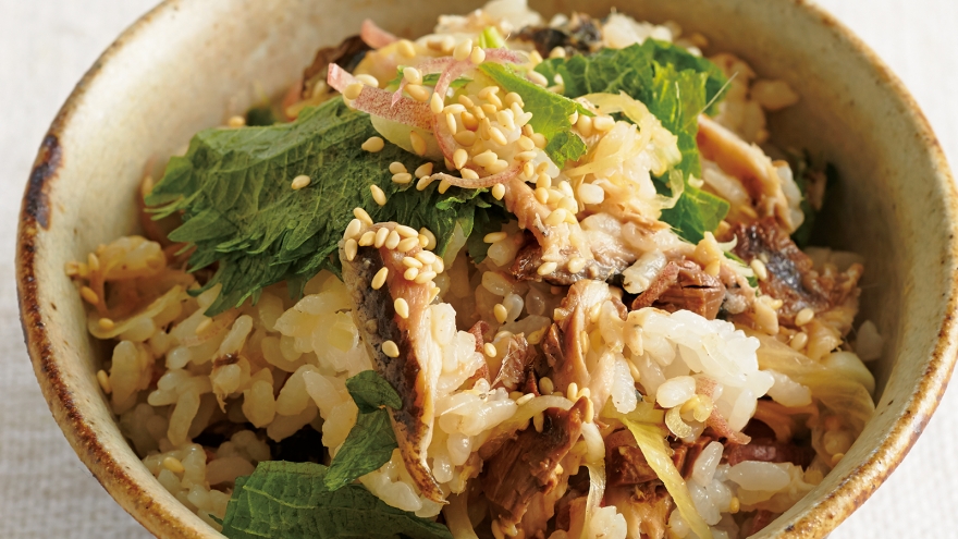 いわしの黒酢マリネご飯