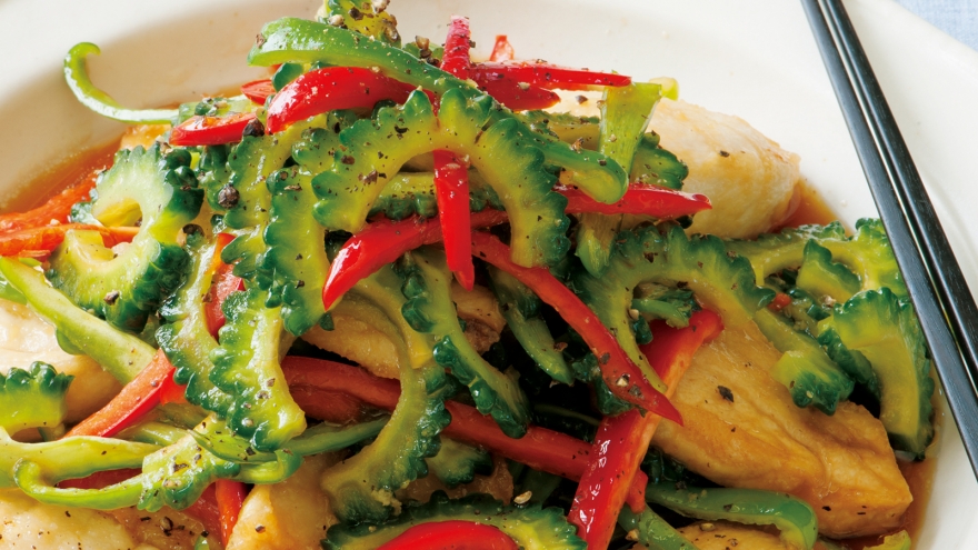 ゴーヤー、かじきの香味マリネ