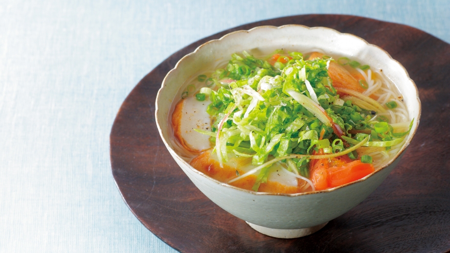 さつま揚げとシャキシャキ野菜のにゅうめん