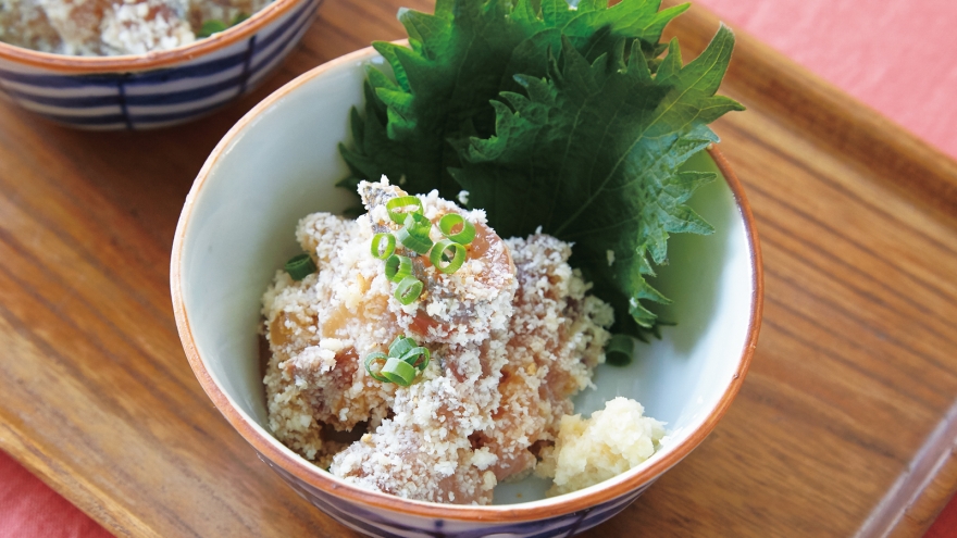 づけ刺身のおからあえ