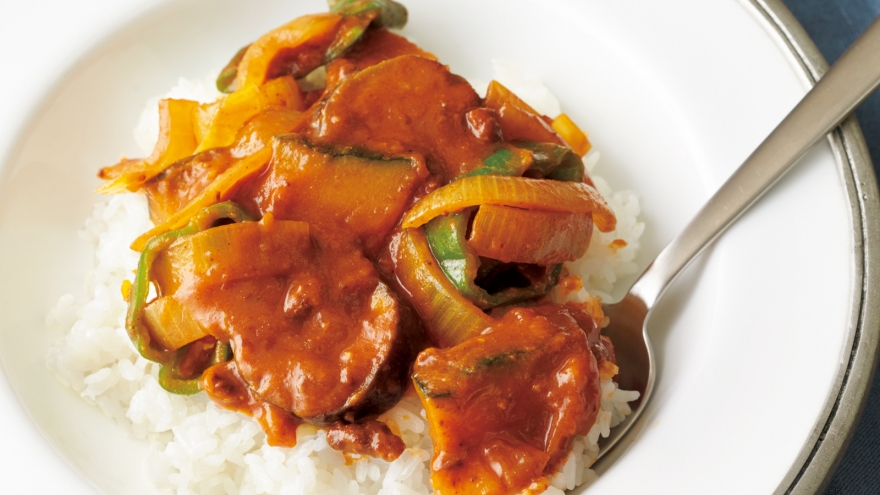 夏野菜のミートソースカレー