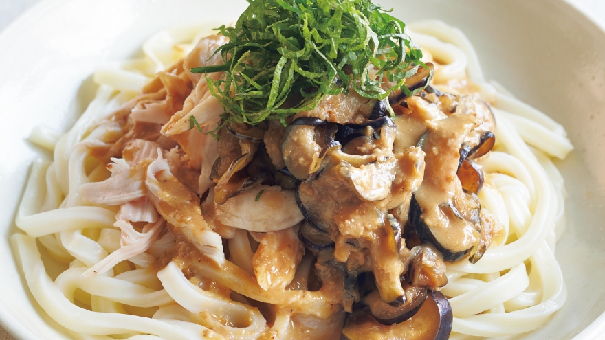 なすのごまだれぶっかけ麺