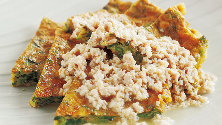 根みつばのふわふわ卵あんかけ