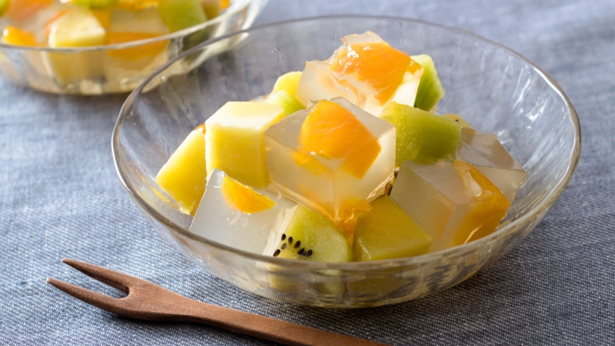 きんかん寒天 フルーツ添え