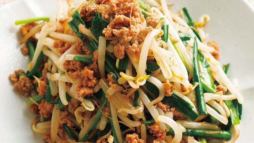 そぼろもやし炒め