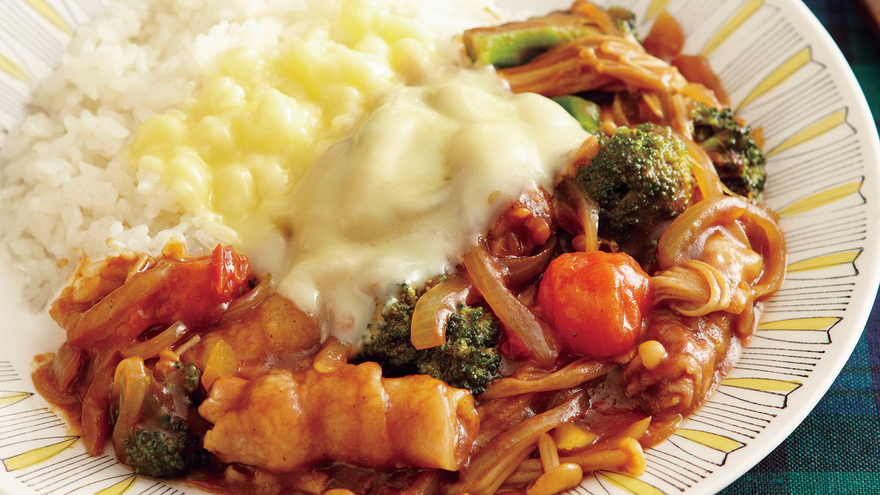 肉巻きチーズカレー