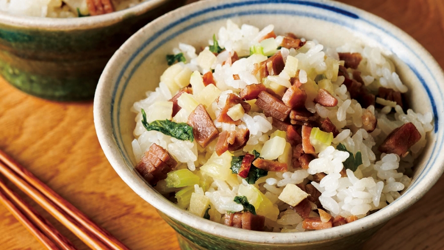 セロリの蒸しご飯