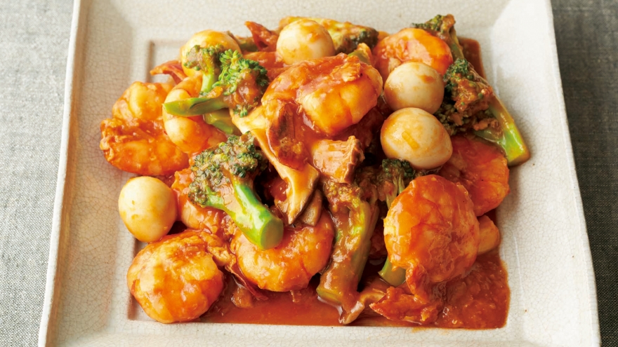 具だくさんえびチリ