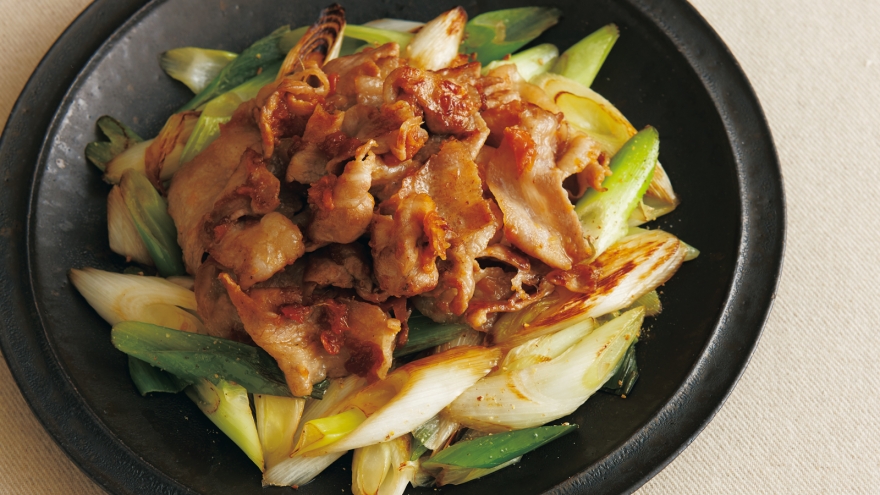 炒めねぎの豚肉のっけ