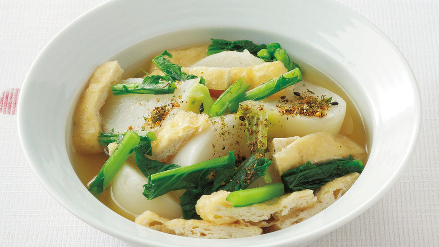 かぶと油揚げの煮びたし