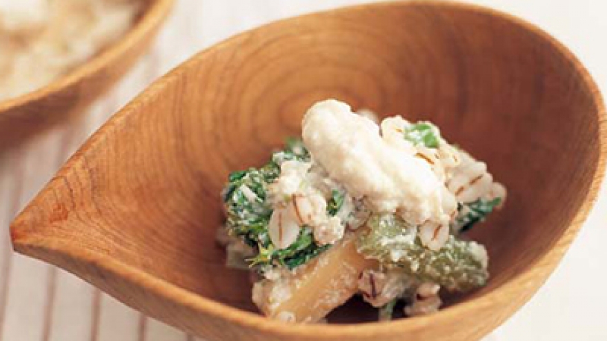 麦と山菜の白あえ