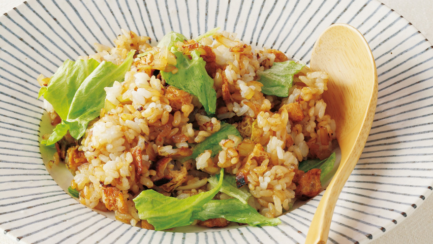 たまねぎと油揚げのバターライス