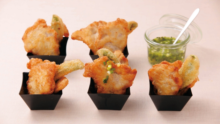 豚天 うますぎレモンねぎソース