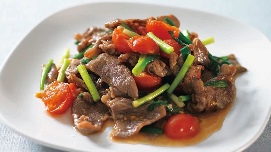 ミニトマトと牛肉の炒め物