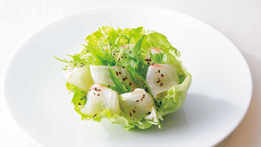 たいの昆布じめサラダ