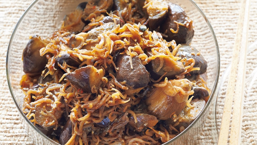 なすとじゃこのピリ辛炒め煮