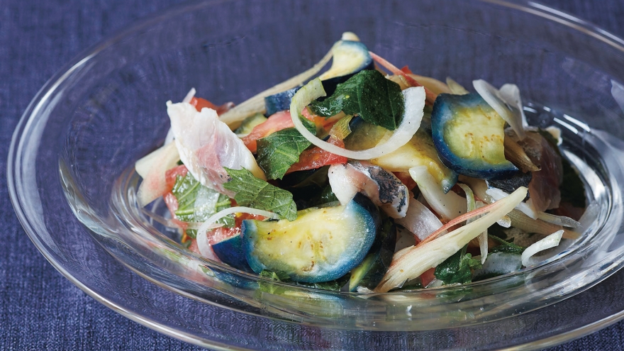 あじのなす漬けあえ