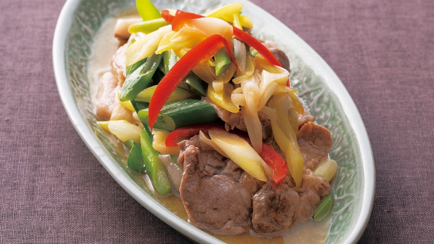 ゆで豚とねぎのポン酢マリネ