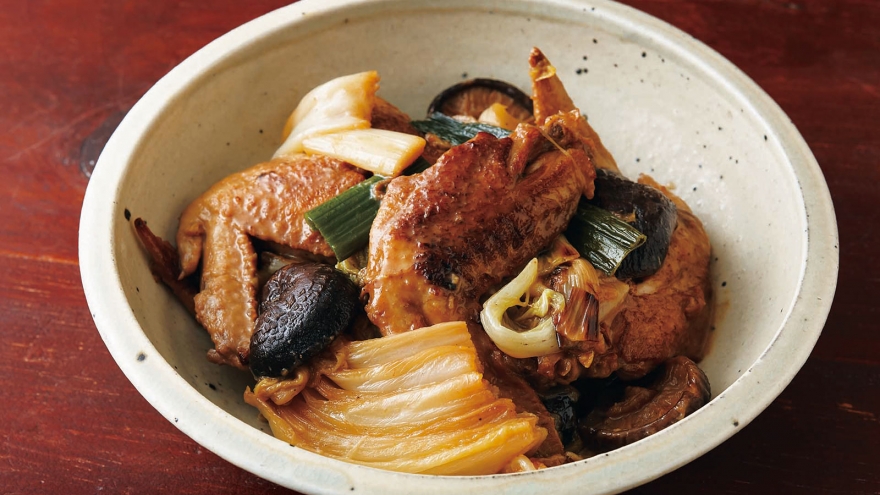 白菜と手羽先の酢じょうゆ煮