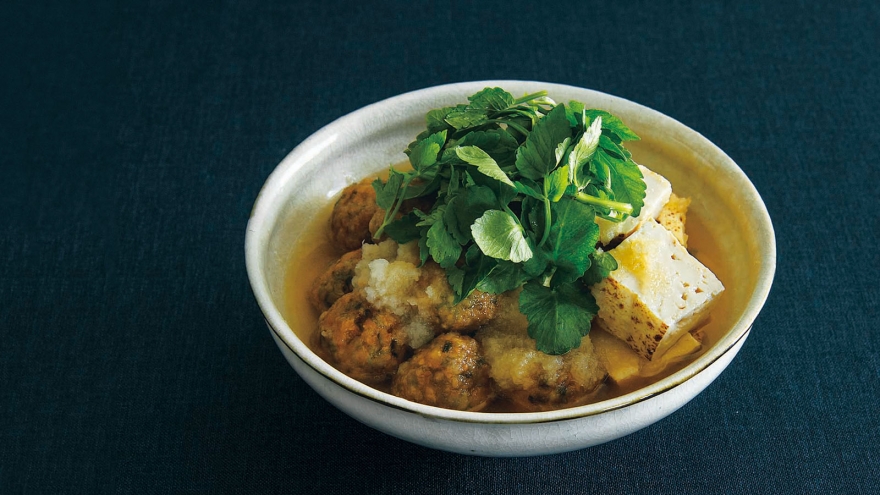 せりつくねの揚げだし