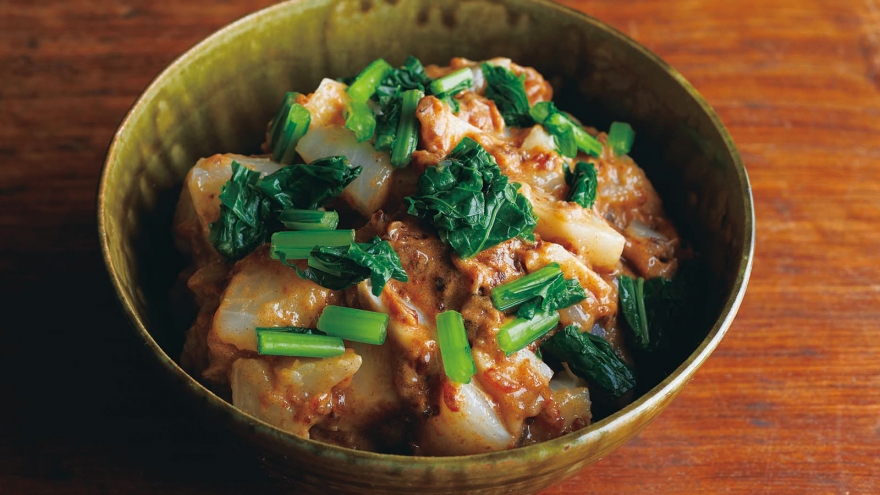 里芋とかぶの昆布じめ風 干し柿みそあえ