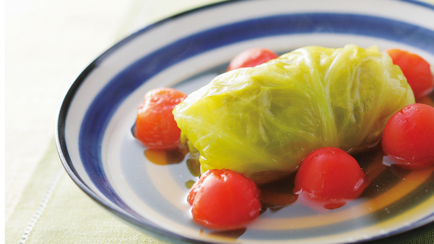 豚薄切り肉のロールキャベツ