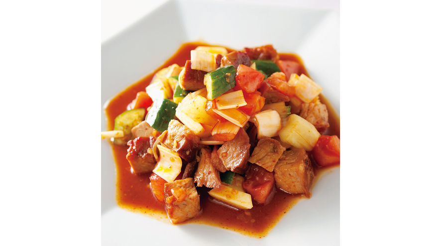 チャーシューのピリ辛あえ