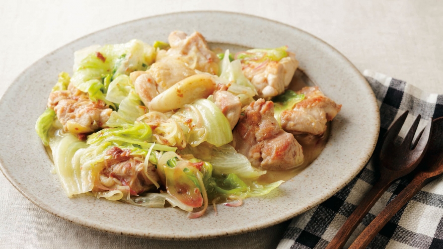 鶏肉の梅バター炒め